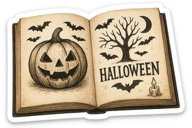 Halloween book, remove background sticker