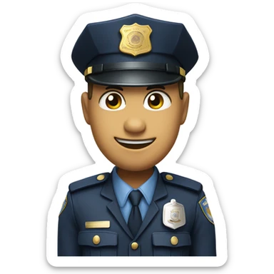 A police officer winking sticker