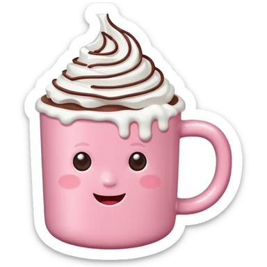 Marshmallow pink hot chocolate sticker