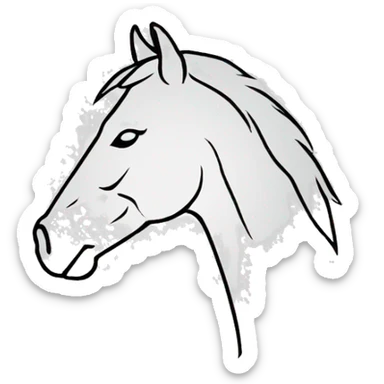 Horse face lines silueta  sticker
