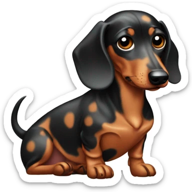 Sleepy spotted dachshund  sticker