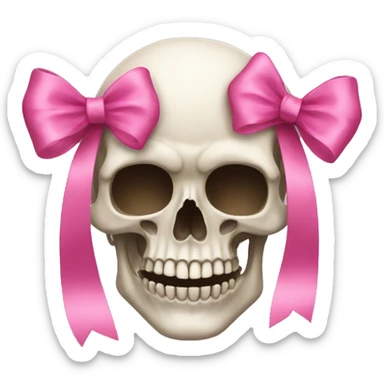Skull with a pink bow sticker