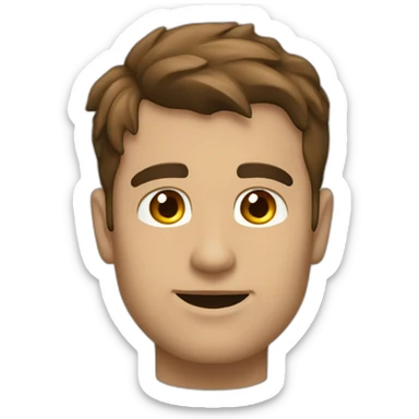 Homme chauve veste brune grande ouverterte sticker