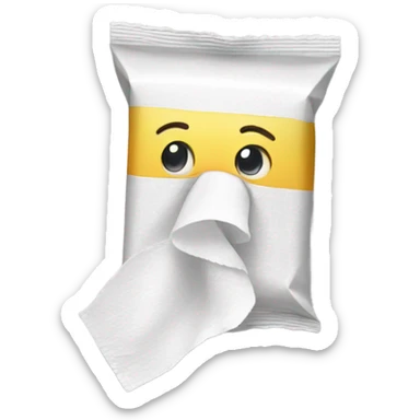 A tissue pack sticker