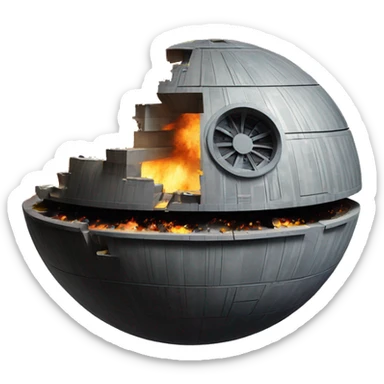death star being destroyed sticker