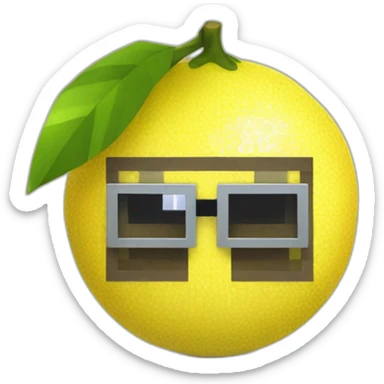 Citron minecraft qui porte des lunettes de soleil  sticker