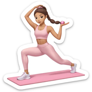 lightskin girl wearing light pink doing pilates sticker
