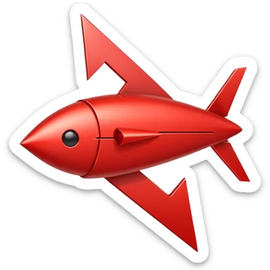 a red arrow pointing down sticker