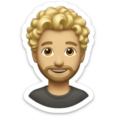 male designer with stubble beard and light curly blonde hair sticker