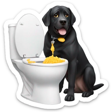 Big fat dog eating skibidi toilet  sticker
