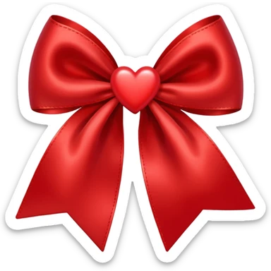 red bow with heart sticker
