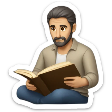 Armenian man reading book sticker