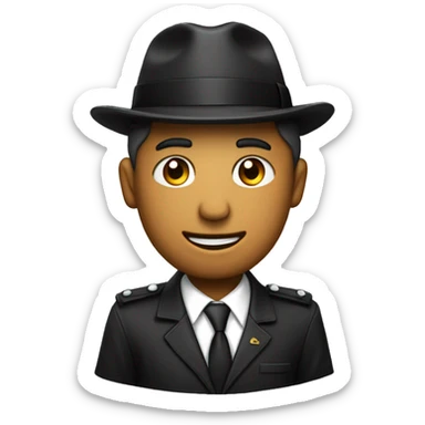 Un hombre con una gorra camisa negra y corbata riéndose llorando aflijo  sticker