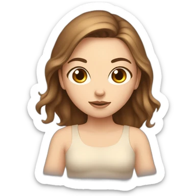 White girl brown hair sitting in malasana sticker