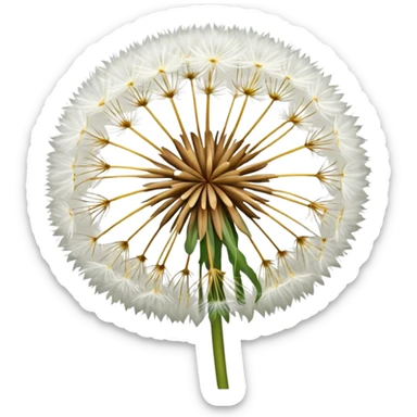 Dandelion flower emoji for bio in white colour more feathers  sticker