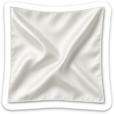 a white silk square, crisp edges, luxurious sheen, on a transparent background sticker