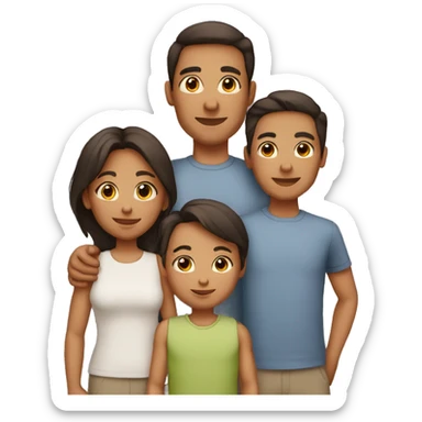 Family of 5 with three kids 2 male, 1 female sticker