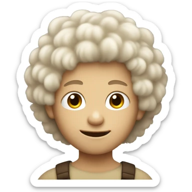 white-tan skinned boy with really fluffy hair sticker