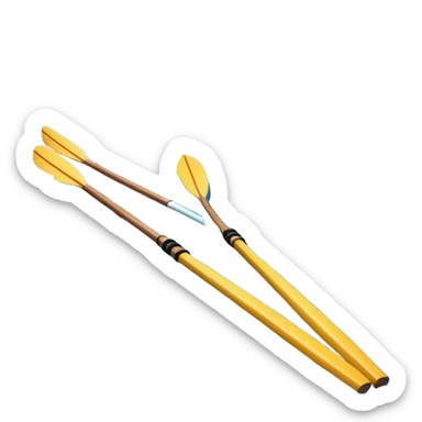 An icon showing a close-up of crossed oars, a sleek racing shell, and rippling water, symbolizing rowing. The design includes droplets in motion and a streamlined boat tip cutting through waves. Transparent background emphasizes strength, precision, and the spirit of competitive rowing sticker