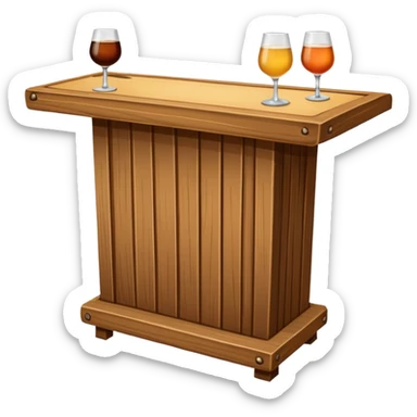 mesa alta tipo bar, de color madera natural sticker