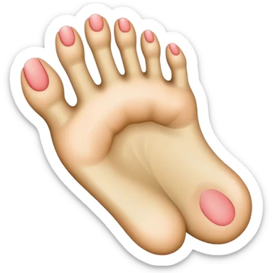 Footprint with a pentagon shaped big toe sticker