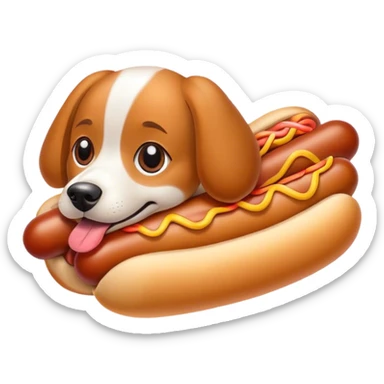 Hund mit Hotdog  sticker