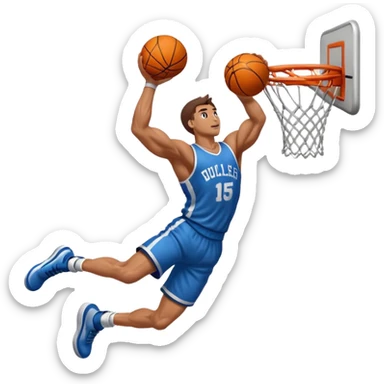 an arm dunking a basketball into a hoop sticker