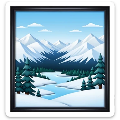 An Alaskan snowy winter back drop to be used in the style of "duck hunt" the bottom 30% needs to contain landscape and the top 70% needs to be blank space. More graphic detail in a 3D style. sticker