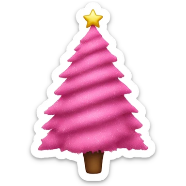 Pink Christmas tree sticker