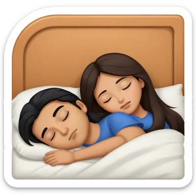 Caramel brown latino Guy with long black hair sleeping with brown hair Filipina sticker
