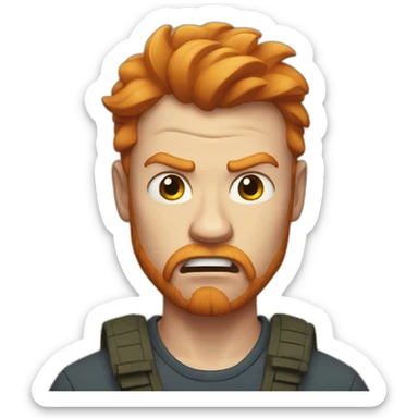 Angry ginger sticker