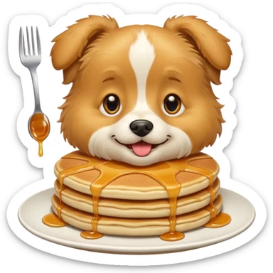 Dog eating pancakes sticker