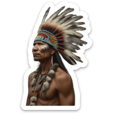 Aboriginal shaman against the backdrop of a thunderstorm sticker