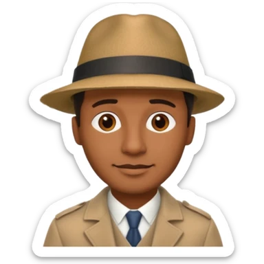 Homme. Créole réunionnais avec chapeau tour eifeil sticker