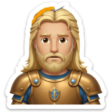 ancient greek warrior with long blonde hair and beard sticker