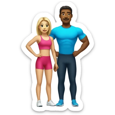 Pareja de un gimnasta y un nadador sticker