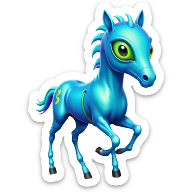 horse racing alien sticker