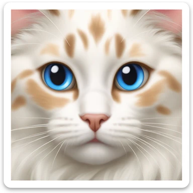 Flame point ragdoll cat orange ears blue eyes sticker