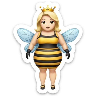 full body Plus size blonde lesbian queen bee sticker
