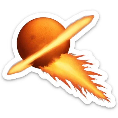 Planet comet flaming trail sticker