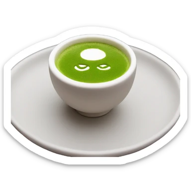 matcha in a handmade cup sticker