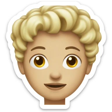 white woman holding placard on stick sticker