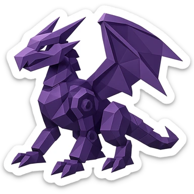purple robot dragon sticker