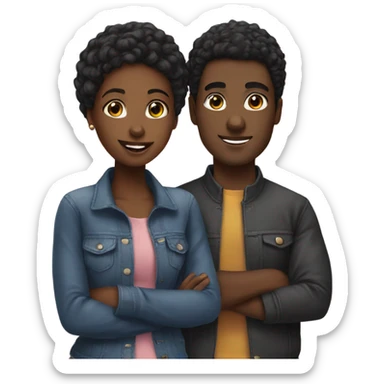 black girl and guy best friend  sticker