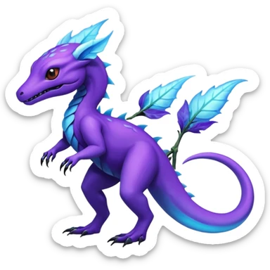 Futuristic Ethereal Modern Amaura-Salandit-Bayleaf-Fakémon-creature-hybrid Full Body sticker