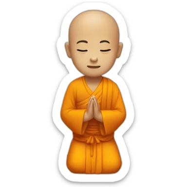 A praying Buddhist monk sticker