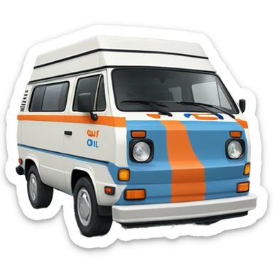 1985 Vanagon Camper, Gulf oil livery, blue and orange  sticker
