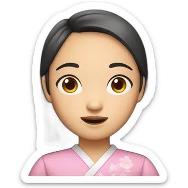 Story telling asian girl sticker