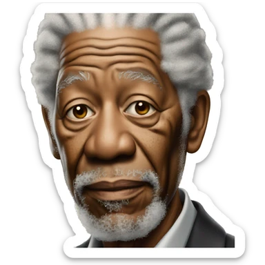 Morgan Freeman looks down sadly sticker