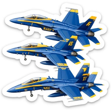 four US Navy Blue Angels f/a-18s performing diamond formation maneuver sticker